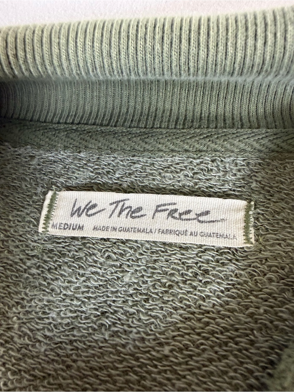 Free People We The Free Clean Prep Polo Oversized Sweatshirt Sage Green M - Picture 3 of 8